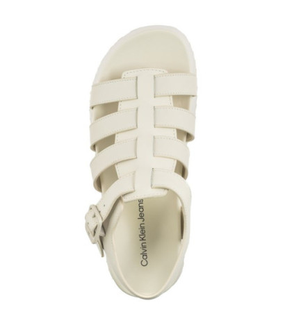 Calvin Klein Platform Buckle Rubber Mg Mtl Triple Creamy White YW0YW01513 YBI (CK509-a) sandalai