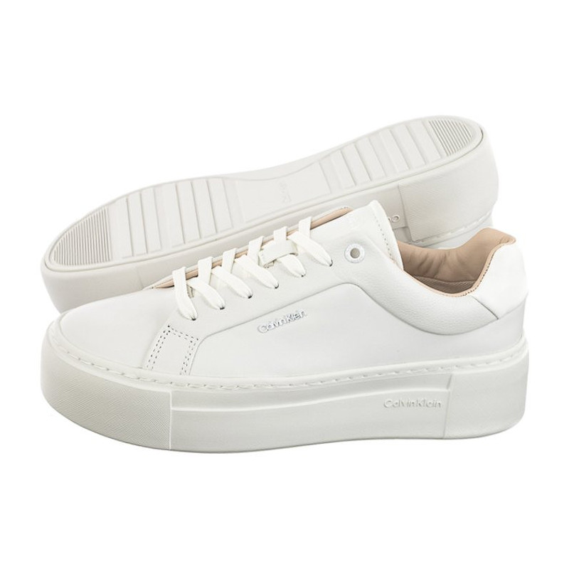 Calvin Klein Ff Cupsole LAce Up W/Ml Lth Triple White HW0HW02118 0K4 (CK510-a) batai
