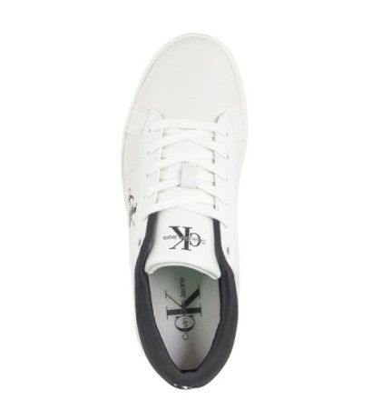 Calvin Klein Classic Cupsole Lowlaceup Lth Wn Bright White/Black YW0YW01444 0GM (CK511-a) batai