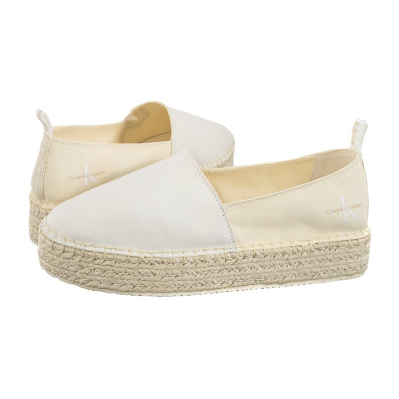 Calvin Klein Platform Espadrille Mix Ml Mtl Creamy White/White YW0YW001622 0F8 (CK513-b) bateliai
