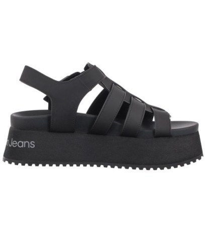 Calvin Klein Platform Buckle Rubber Mg Mtl Triple Black YW0YW01513 0GT (CK509-b) sandalai
