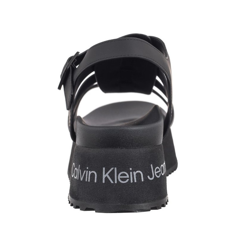 Calvin Klein Platform Buckle Rubber Mg Mtl Triple Black YW0YW01513 0GT (CK509-b) sandalai