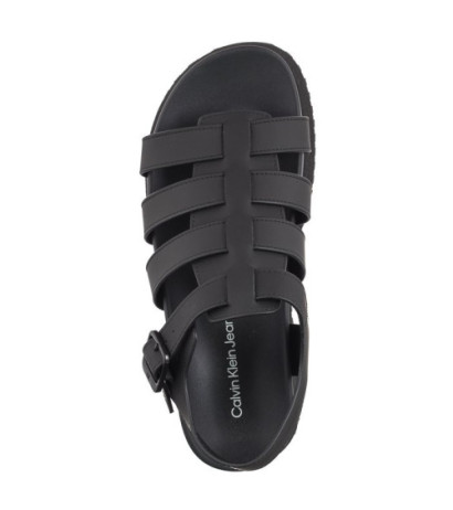 Calvin Klein Platform Buckle Rubber Mg Mtl Triple Black YW0YW01513 0GT (CK509-b) sandalai