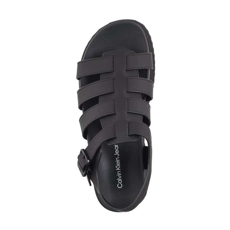 Calvin Klein Platform Buckle Rubber Mg Mtl Triple Black YW0YW01513 0GT (CK509-b) sandalai