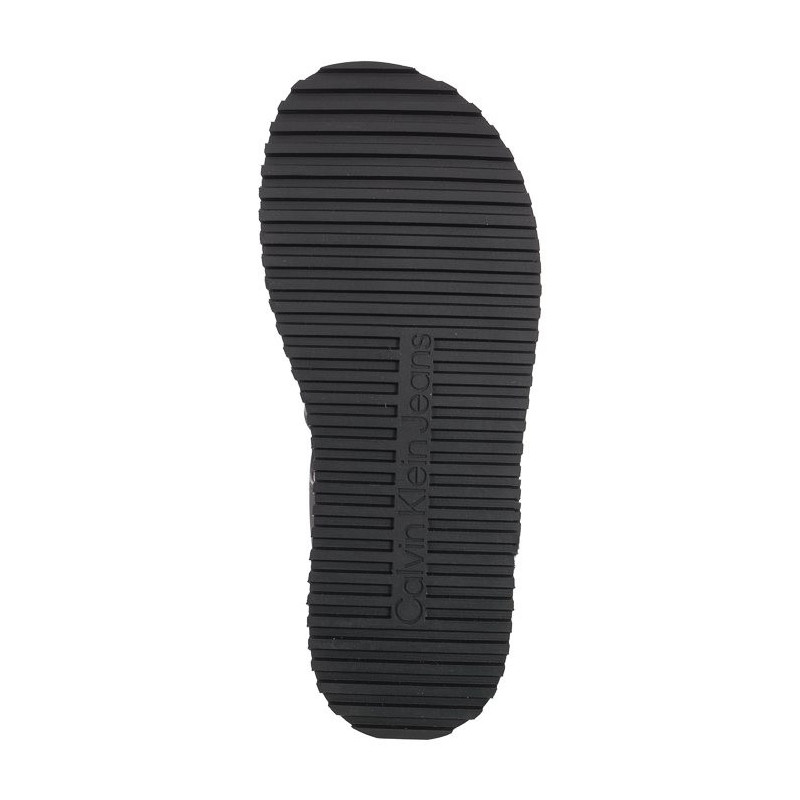 Calvin Klein Platform Buckle Rubber Mg Mtl Triple Black YW0YW01513 0GT (CK509-b) sandalai