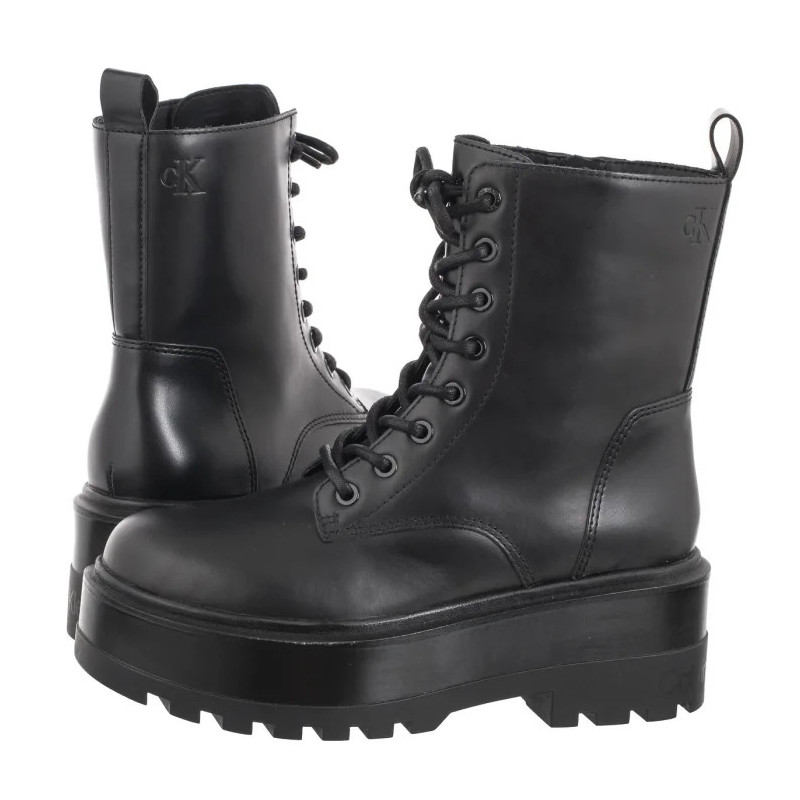 Calvin Klein Flatform High Lace Up Mg Dl Triple Black YW0YW01535 0GJ (CK568-a) bateliai