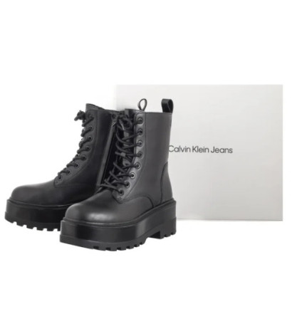 Calvin Klein Flatform High Lace Up Mg Dl Triple Black YW0YW01535 0GJ (CK568-a) bateliai