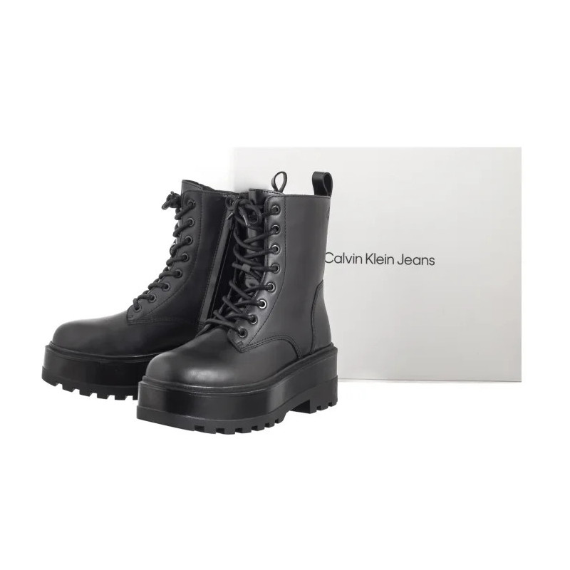 Calvin Klein Flatform High Lace Up Mg Dl Triple Black YW0YW01535 0GJ (CK568-a) bateliai