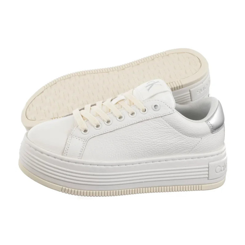 Calvin Klein Bold Flatf Low Mix Ohb Bright White/Creamy White/Silver YW0YW01632 0LC (CK602-a) bateliai