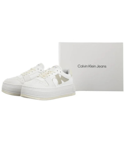 Calvin Klein Bold Flatf Low Laceup Mix Nbs BrightWhite/Creamy White YW0YW01641 0LD (CK603-a) batai