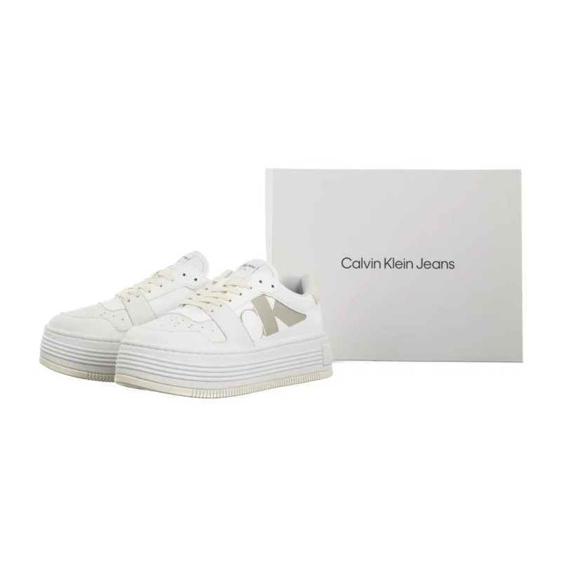 Calvin Klein Bold Flatf Low Laceup Mix Nbs BrightWhite/Creamy White YW0YW01641 0LD (CK603-a) batai
