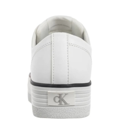 Calvin Klein Bold Vulc Flatf Low Lth In Bright White/Black YW0YW01633 01W (CK604-a) bateliai