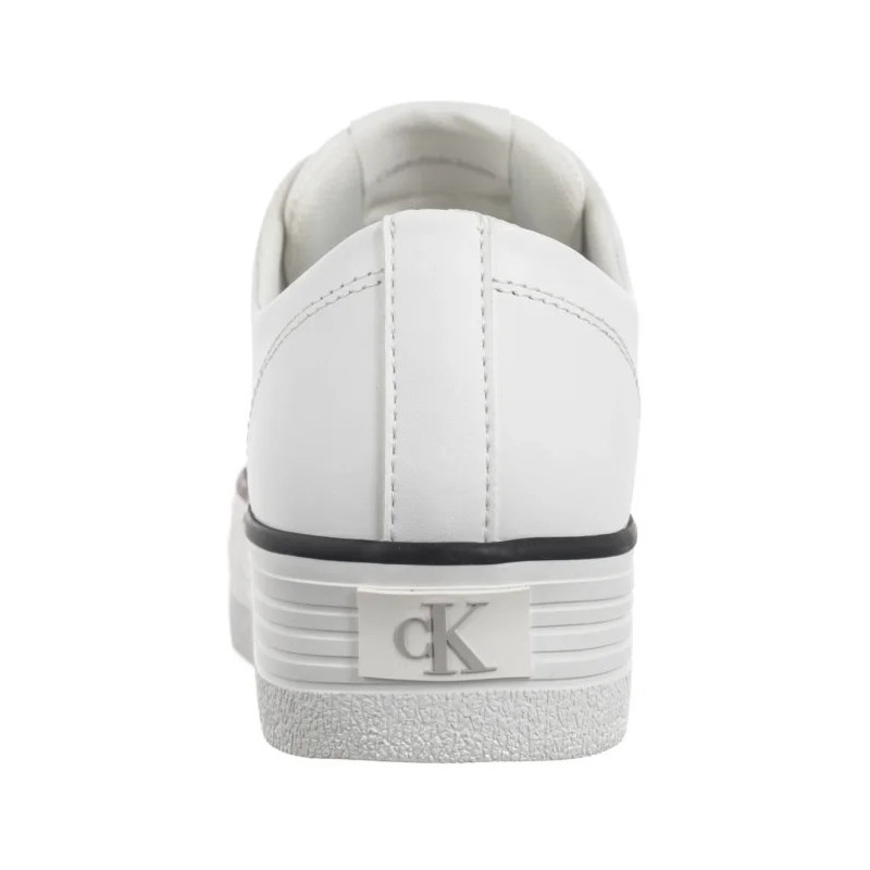 Calvin Klein Bold Vulc Flatf Low Lth In Bright White/Black YW0YW01633 01W (CK604-a) bateliai