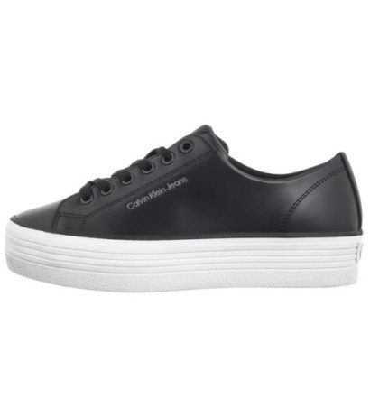 Calvin Klein Bold Vulc Flatf Low Lth In Black/Bright White YW0YW01633 0GM (CK604-b) bateliai