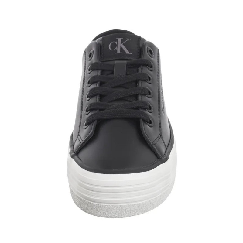 Calvin Klein Bold Vulc Flatf Low Lth In Black/Bright White YW0YW01633 0GM (CK604-b) bateliai