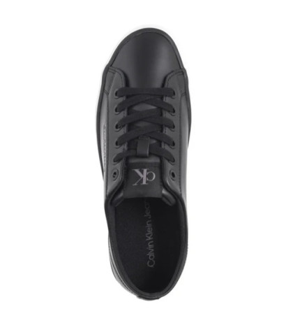 Calvin Klein Bold Vulc Flatf Low Lth In Black/Bright White YW0YW01633 0GM (CK604-b) bateliai
