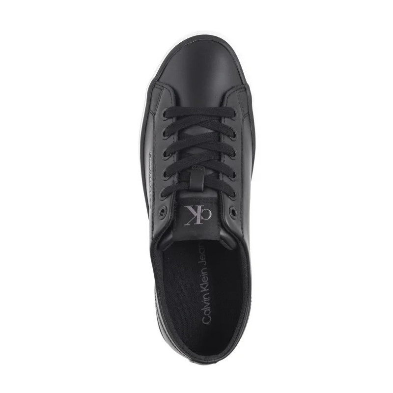 Calvin Klein Bold Vulc Flatf Low Lth In Black/Bright White YW0YW01633 0GM (CK604-b) bateliai