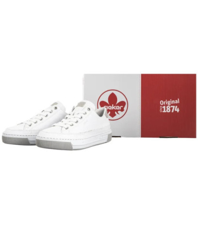 Rieker Białe L8847-80 White  (RI231-a) batai