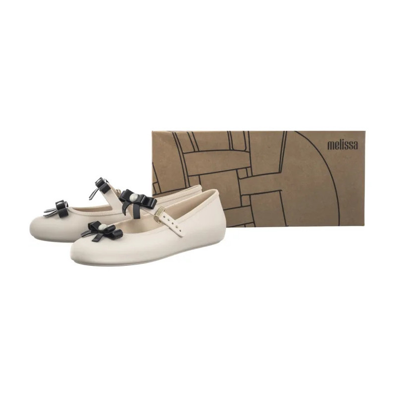 Melissa Soft Ballerina Bow AD 35971/BE620 Beige/Black (ML339-a) bateliai
