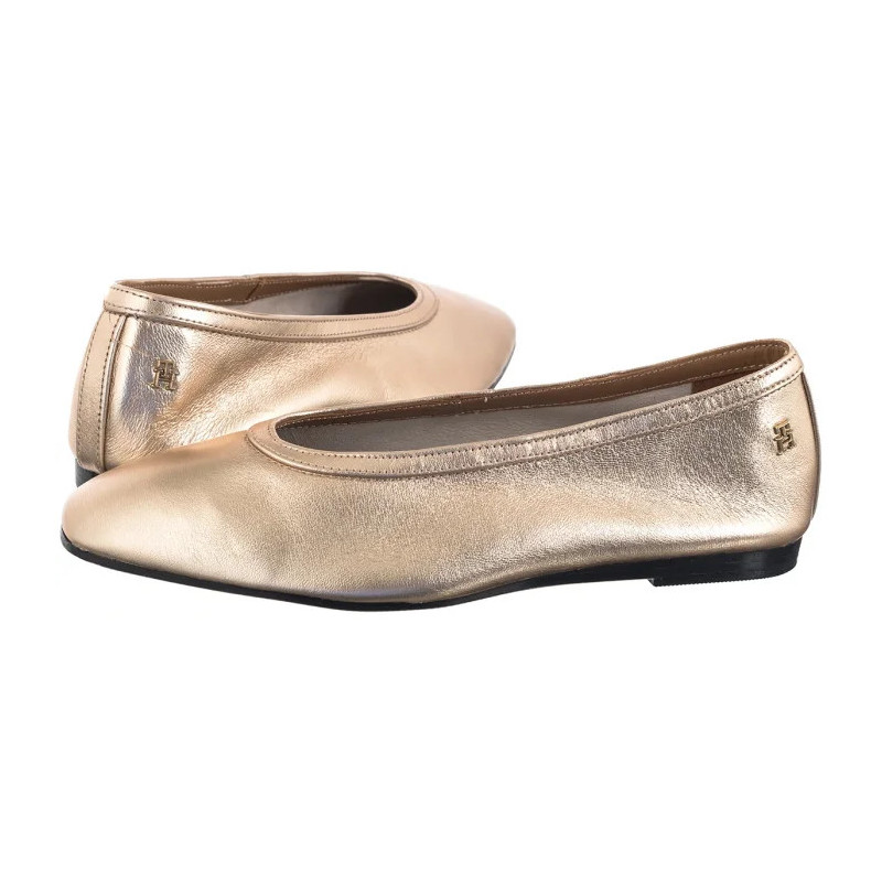 Tommy Hilfiger Soft Metal Lthr Ballerina No Bow Gold FW0FW08601 0HS (TH1278-a) bateliai