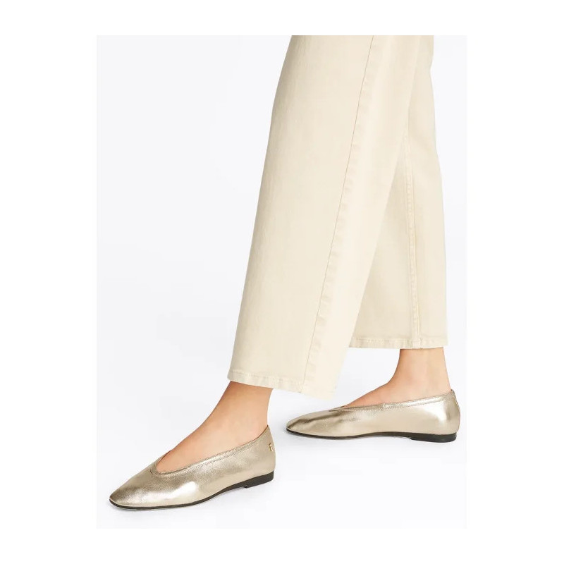 Tommy Hilfiger Soft Metal Lthr Ballerina No Bow Gold FW0FW08601 0HS (TH1278-a) bateliai