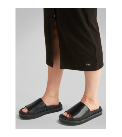 Calvin Klein Flat Molded Sandal Slide Triple Black YW0YW01710 0GJ (CK628-a) Moteriški batai/šlepetės