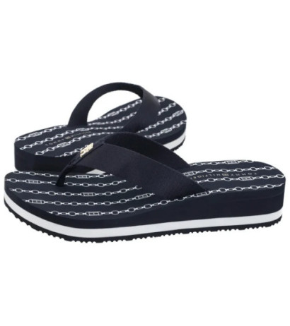 Tommy Hilfiger Im TH Chainprint Midwedge Sandal Space Blue FW0FW08527 DW6 (TH1294-a) bateliai