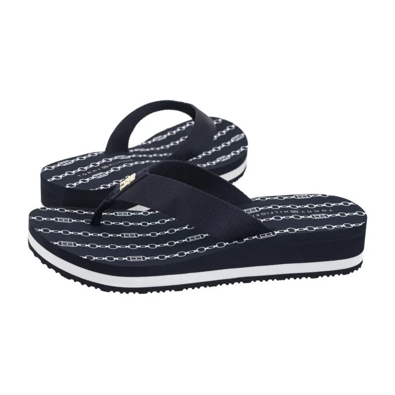 Tommy Hilfiger Im TH Chainprint Midwedge Sandal Space Blue FW0FW08527 DW6 (TH1294-a) šlepetės