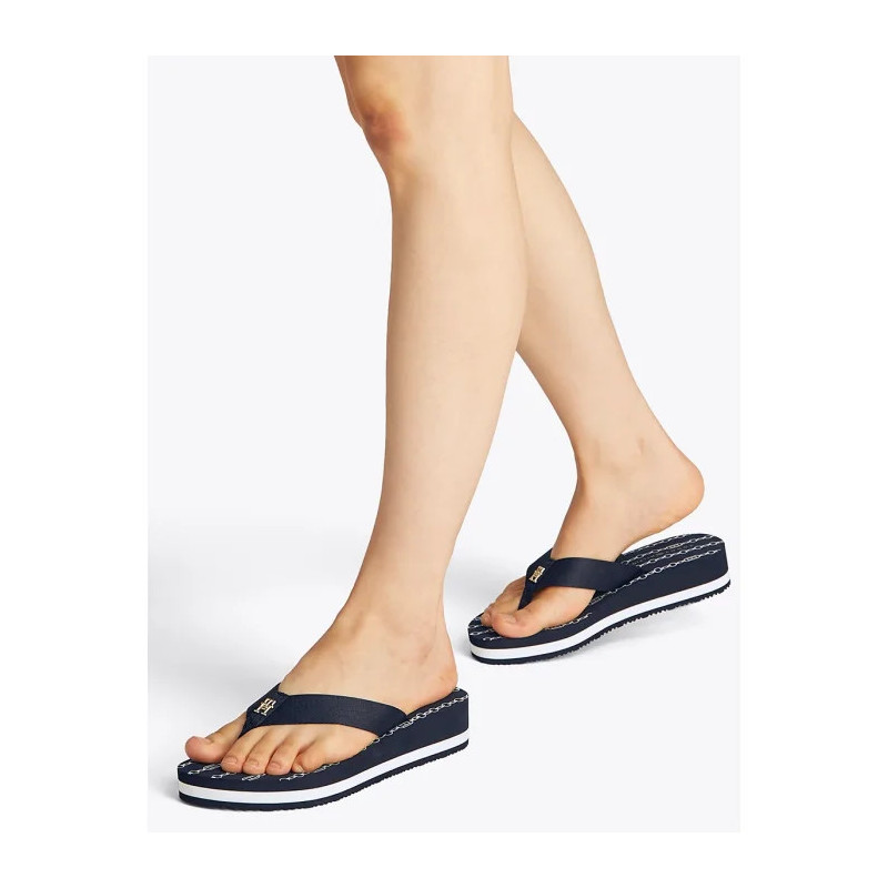 Tommy Hilfiger Im TH Chainprint Midwedge Sandal Space Blue FW0FW08527 DW6 (TH1294-a) šlepetės