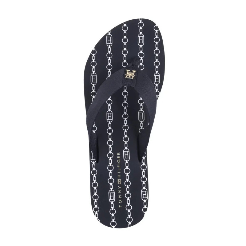 Tommy Hilfiger Im TH Chainprint Midwedge Sandal Space Blue FW0FW08527 DW6 (TH1294-a) šlepetės