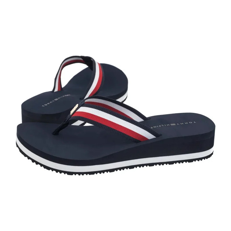 Tommy Hilfiger TH Corp Mid Wedge Beach Sandal Space Blue FW0FW08517 DW6 (TH1295-a) šlepetės