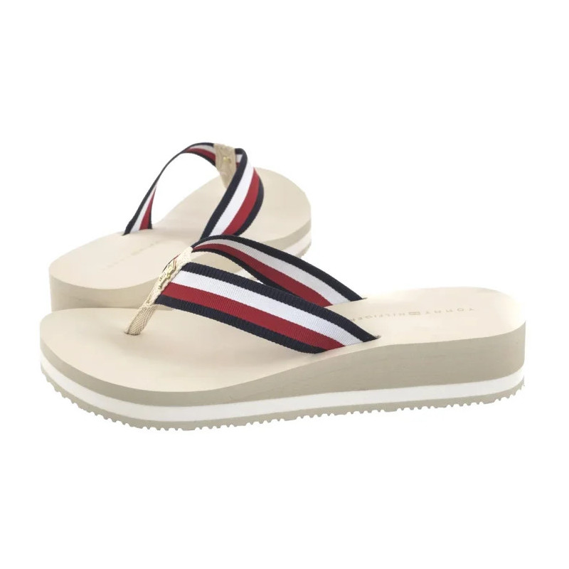 Tommy Hilfiger TH Corp Mid Wedge Beach Sandal Muslin FW0FW08517 ACJ (TH1295-b) šlepetės