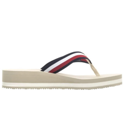 Tommy Hilfiger TH Corp Mid Wedge Beach Sandal Muslin FW0FW08517 ACJ (TH1295-b) šlepetės