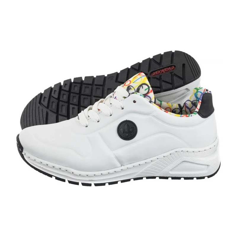 Rieker Białe M4903-80 White (RI232-a) sportiniai bateliai
