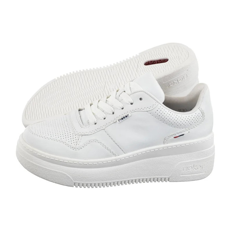 Rieker Białe M7811-80 White  (RI234-a) bateliai