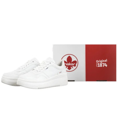 Rieker Białe M7811-80 White  (RI234-a) bateliai