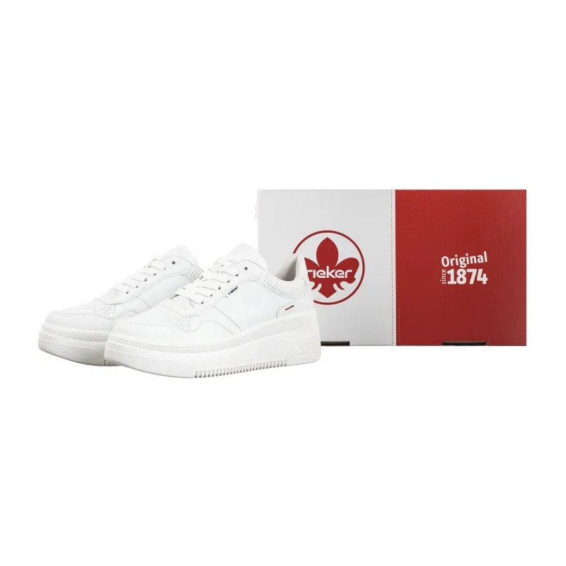 Rieker Białe M7811-80 White  (RI234-a) bateliai