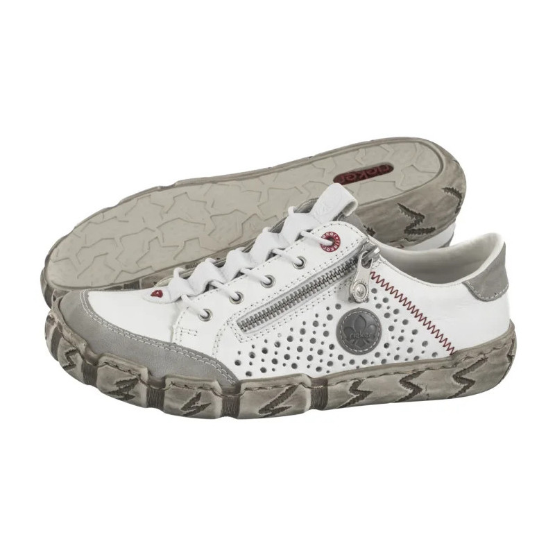 Rieker Białe L0355-80 White (RI239-a) batai