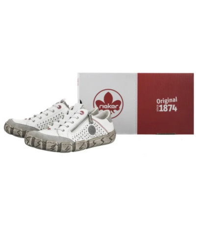 Rieker Białe L0355-80 White (RI239-a) batai