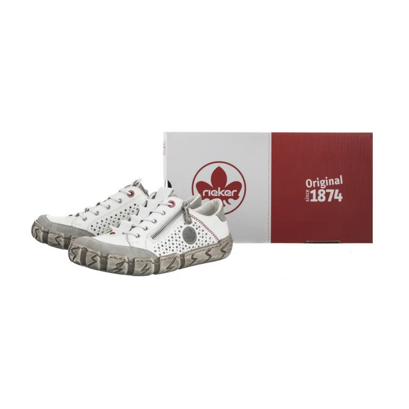 Rieker Białe L0355-80 White (RI239-a) batai