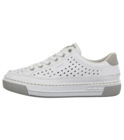 Rieker Białe Ażurowe L8849-80 White (RI240-a) batai