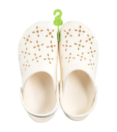 Crocs Classic Floral Cut Out Clog Chalk 210943-0WV (CR345-a) Moteriški batai/šlepetės