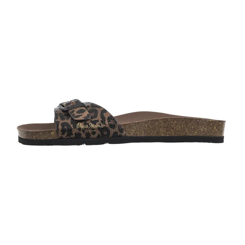 Pepe Jeans Oban Leopard W Dark Brown PLS90612 898 (PE37-a) Moteriški batai/šlepetės