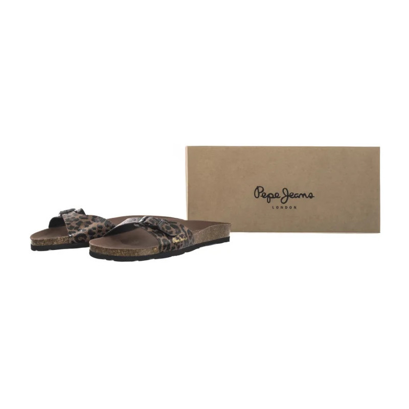 Pepe Jeans Oban Leopard W Dark Brown PLS90612 898 (PE37-a) Moteriški batai/šlepetės