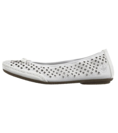 Rieker Białe Ażurowe 41489-80 White (RI241-a) bateliai