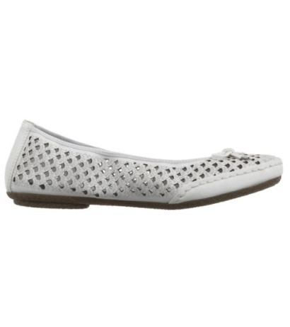 Rieker Białe Ażurowe 41489-80 White (RI241-a) bateliai
