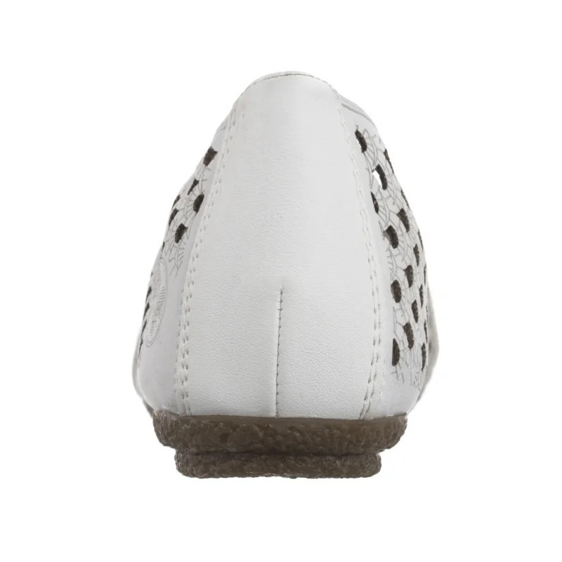 Rieker Białe Ażurowe 41489-80 White (RI241-a) bateliai