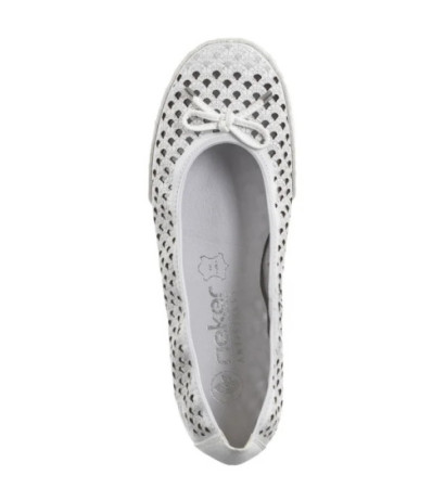 Rieker Białe Ażurowe 41489-80 White (RI241-a) bateliai
