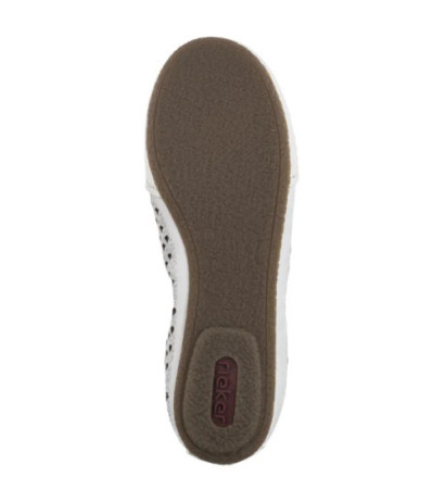 Rieker Białe Ażurowe 41489-80 White (RI241-a) bateliai