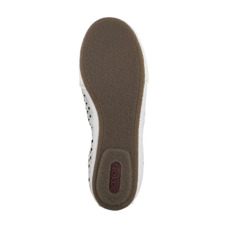 Rieker Białe Ażurowe 41489-80 White (RI241-a) bateliai
